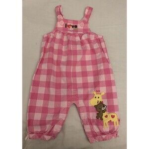 child of mine carters  girls Checkered Pink Giraffe 1pc romper 0-3 Months Love